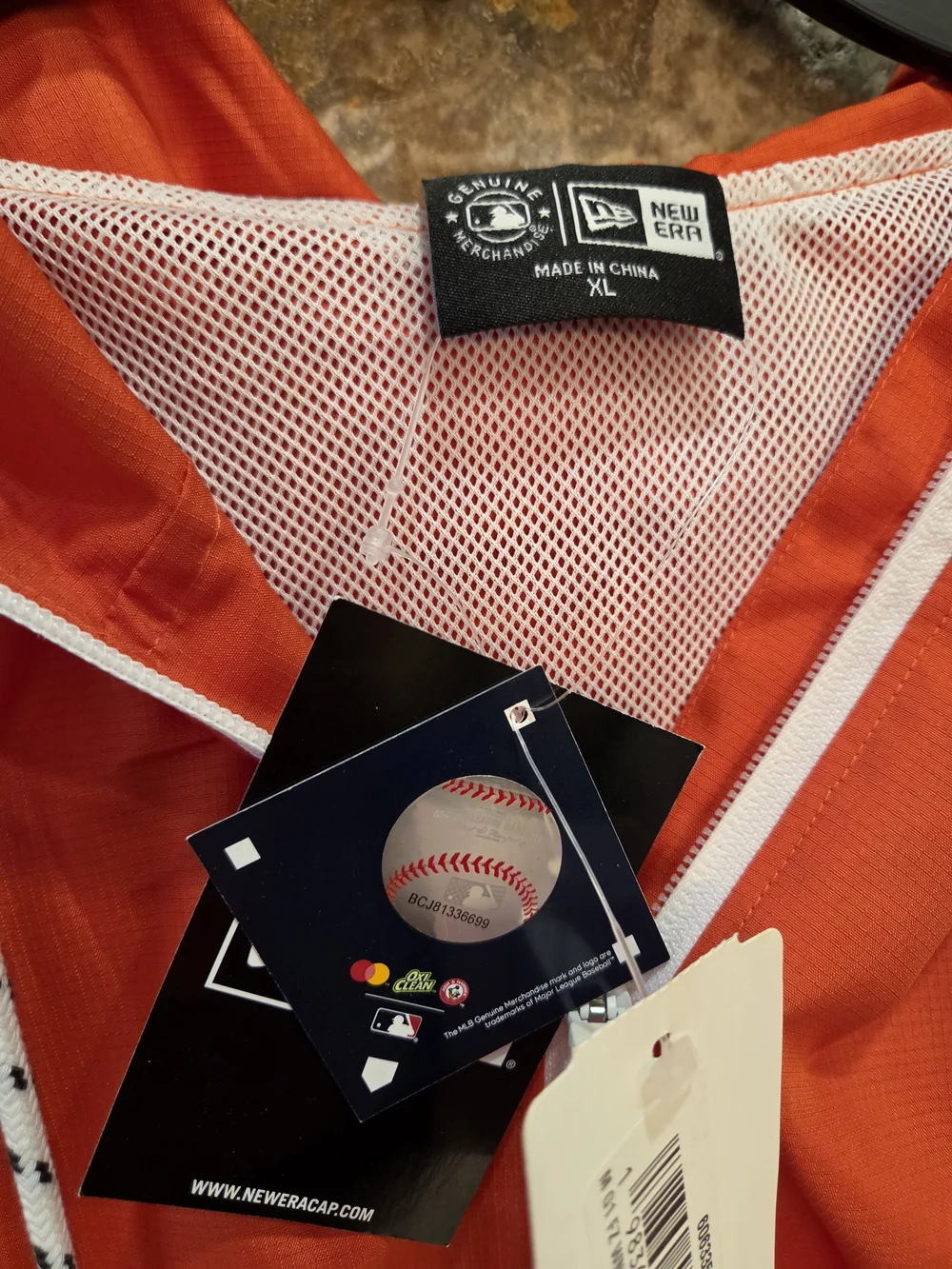 NWT New Era San Francisco Colorblock Windbreaker Jacket - Orange/Black/White